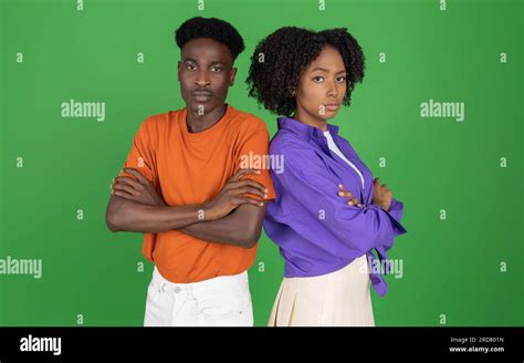 Confident Strict Serious Sad African American Millennial Couple With