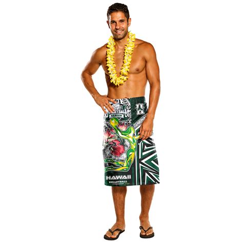 Hawaii Lavalava - Hawaii Rainbow Wahine Volleyball With Beautiful Hibiscus Polynesian Style