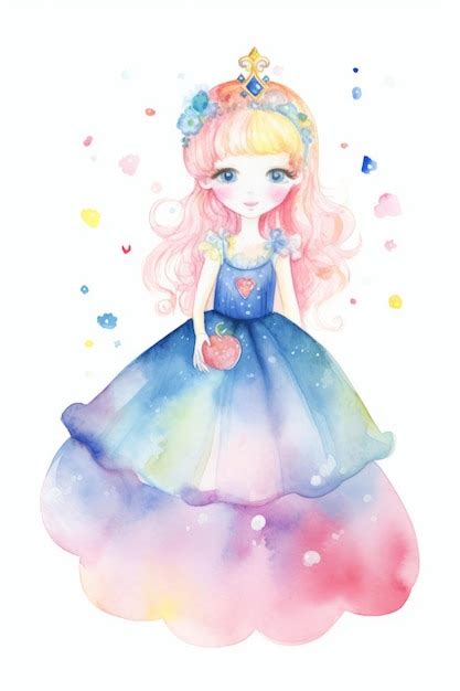 Ilustra Es De Princesa Em Aquarela Para Crian As Foto Premium