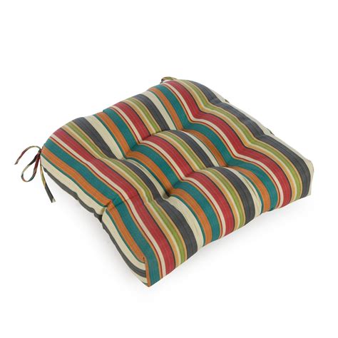 Greendale Home Fashions 20 X 20 Sunset Stripe Outdoor Tufted Dining Seat Cushion