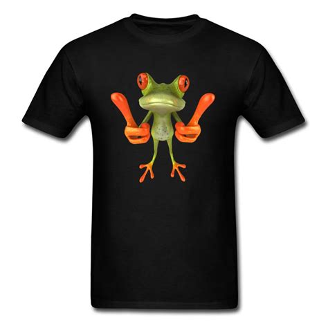 Tropical Red Eye Tree Frog Thumb Up 2018 Funny Men Black T Shirt 3d