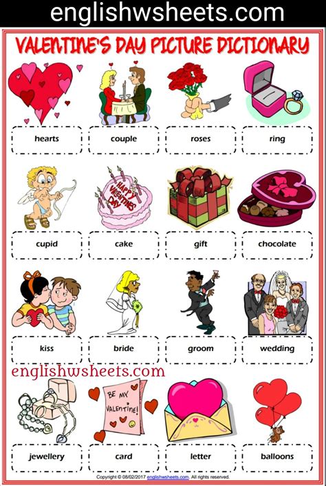 Valentines Day Vocabulary Worksheets Printable Calendars At A Glance