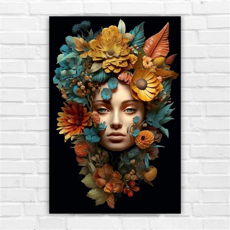 Flowerclava Woman Ai Art Wall Art Ai Generated Art Digital Art