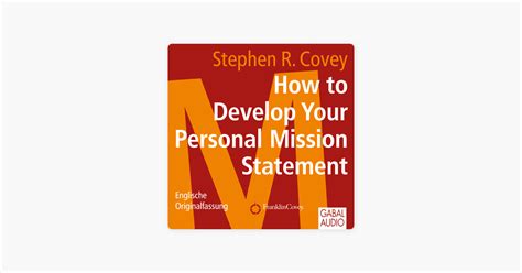 ‎how To Develop Your Personal Mission Statement Di Stephen R Covey Audiolibro Apple Books