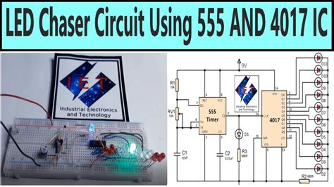 How To Make Led Chaser Using Cd4017 And Ne555 4017 Projects 555 Timer Ic Youtube