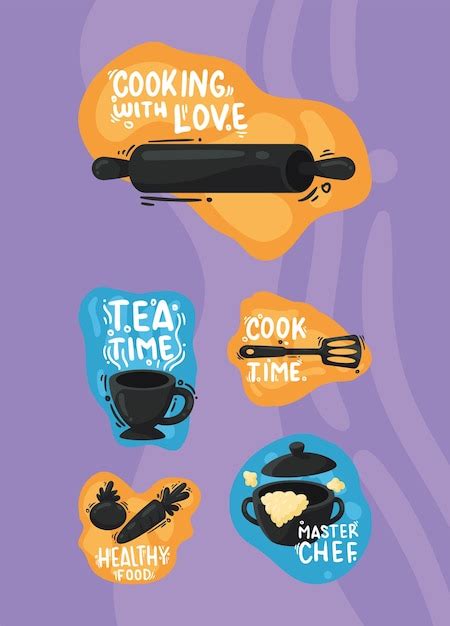 Premium Vector Icons Set Cooking Restaurant