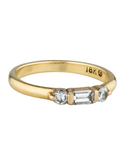 Diamond Pinky Ring - Gold, 18K Yellow Gold Band, Rings - FJR24573 | The ...