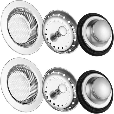 6 Pack Universal Kitchen Sink Strainer And Stopper Anti Clogging Stainless Steel Drain Cover