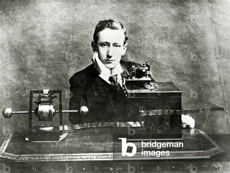 Image of Guglielmo Marconi (1874-1937) with his wireless telegraphy ...