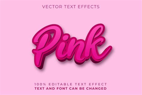 Efectos De Texto Rosa Vector Premium