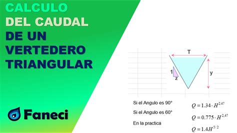 CALCULO DEL CAUDAL DE UN VERTEDERO TRIANGULAR YouTube