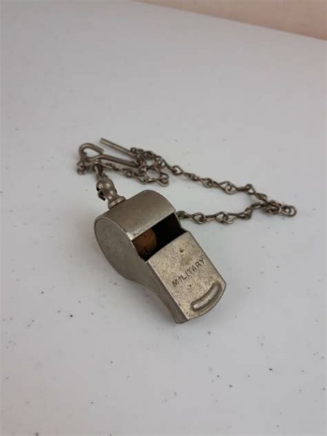 Wwii Us Army Brass Whistle With Chain Marked Military Made In Usa Ebay