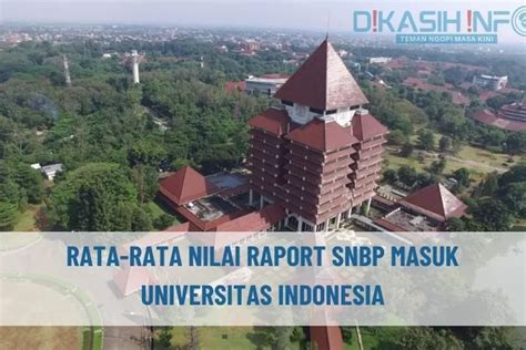 Intip Rata Rata Nilai Raport Snbp Masuk Ui 2023 Semua Prodi Agar Kamu