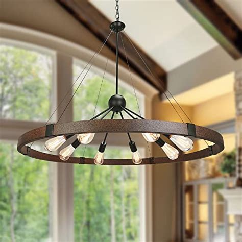 Buy Klgxnrd 38 2 Large Farmhouse Wagon Wheel Chandelier For Living