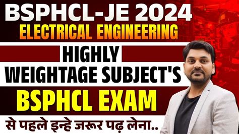 BSPHCL JE Subject Wise Weightage I Subject Distribution Bsphclje