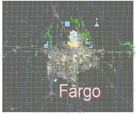 Fargo North Dakota US: Free download vector map of Fargo North Dakota ...