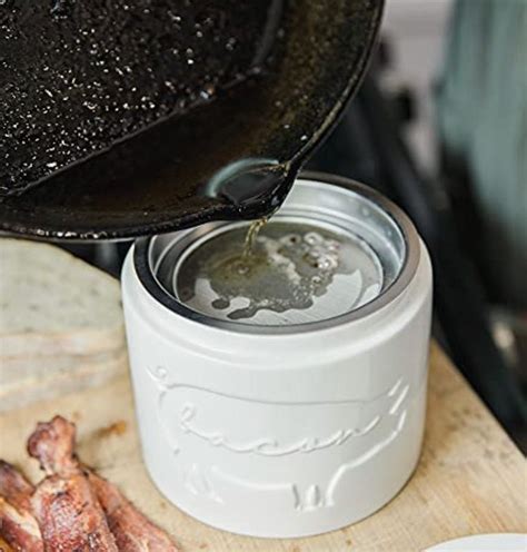 Briink Collective Ceramic Bacon Grease Container With Strainer