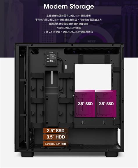 Nzxt美商恩傑 H7 Elite Core 核心扇 2023 全透側電腦機殼 黑色 Cm H71eb 02 內建核心扇x3靜音扇x1