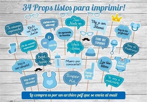 Cartelitos Imprimibles Baby Shower Props Photo Booth En Venta En La