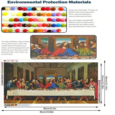 1pc DIY Full Drill Large Size 5d The Last Supper Diamond Painting Kit