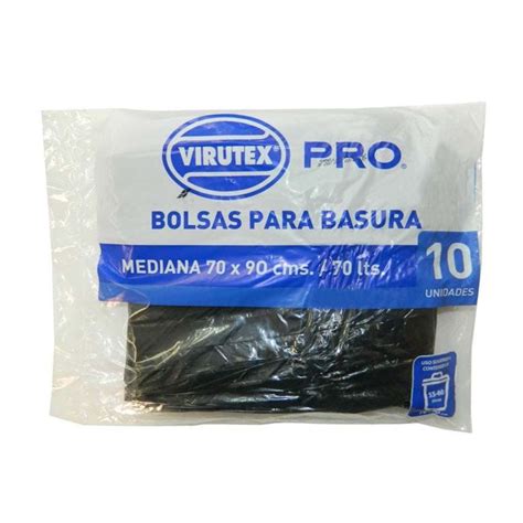 Bolsa De Basura Virutex Pro Mediana X L Plana Paquete X Unidades