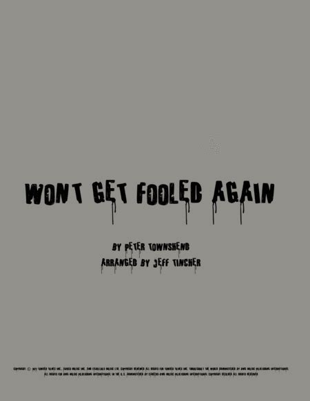 Won T Get Fooled Again By Pete Townshend Digital Sheet Music For