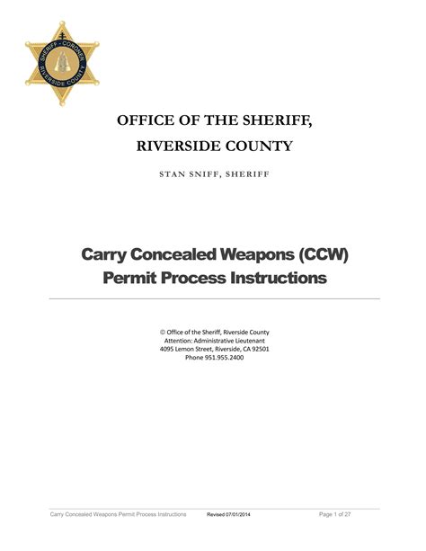 Riverside County Ccw Form Fill Out Printable Pdf Forms Online