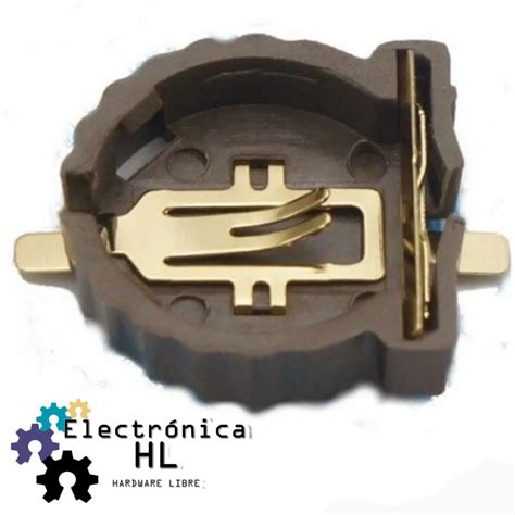 Porta Pila Tipo Boton Cr Electronica Hl