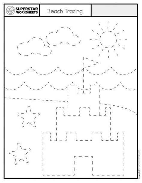 Preschool Printable Trace The Lines Summer