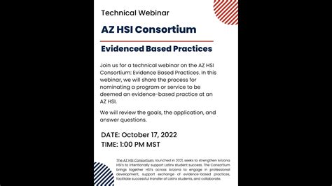 Az Hsi Consortium Evidence Based Practice Technical Webinar Youtube