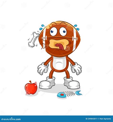 Rugby Head Burp Mascot Cartoon Vector Stock Vector Illustration Of