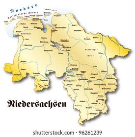 Map Lower Saxony Stock Vector (Royalty Free) 96261239 | Shutterstock