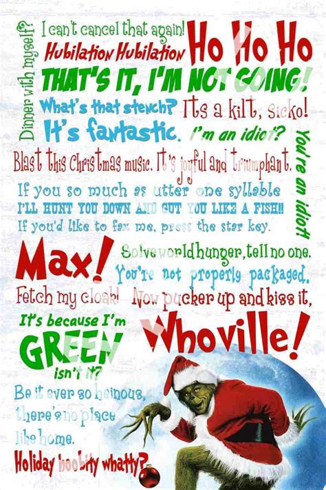 Jim Carrey S Grinch Who Stole Christmas Movie Quotes Subway Art X