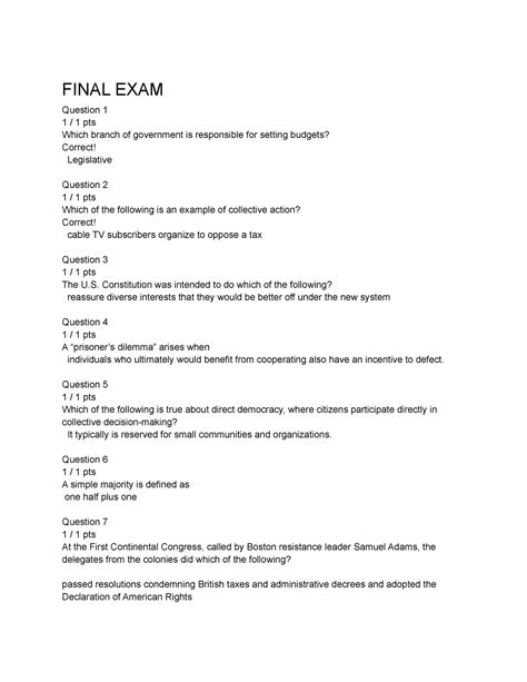 Pos Final Exam Final Exam Question Pts Which Branch Of