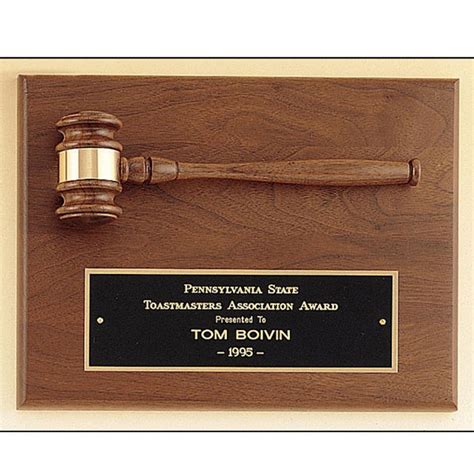 Gavel plaque | Jefferson Engraving