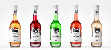 slow drop syrup concept packaging   world