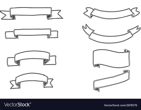 Set Hand Drawn Banners Royalty Free Vector Image