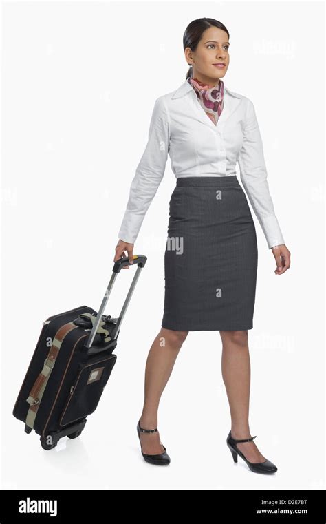 Young Air Hostess Luggage Bag Cut Out Stock Images And Pictures Alamy