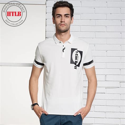 HTLB Top Grade New Fashion Men Polo Shirt Solid Color Print Polo Men