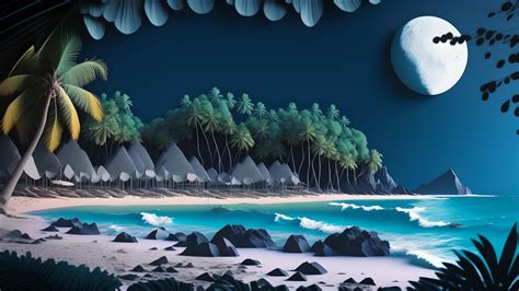 Moonlight on the beach-revisited (2560 x 1440) : r/wallpaper