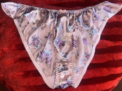 Enchanting L 7 Bikini Satin Glossy Sissy Panties Underwear Wet Floral EBay