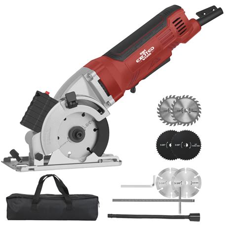 Eastvolt Mini Circular Saw 5000rpm Compact Circular Saw With Laser Guide Scale Ruler 3 Blades