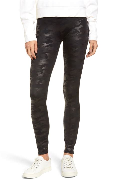 Shop These Black Camo Spanx Faux Leather Leggings