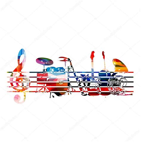 Colorful music instruments — Stock Vector © abstract412 #110647908