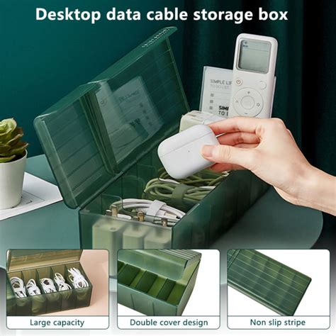 Desktop Data Cable Storage Box Charger Earphone USB Cable Power Cable