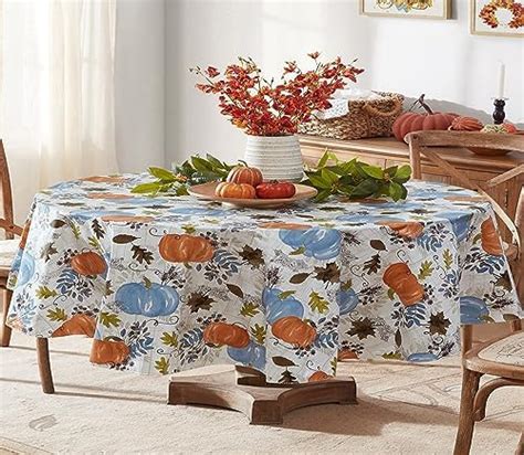 Newbridge Blue Hampstead Farm Pumpkin Field Autumn And Thanksgiving Vinyl Flannel