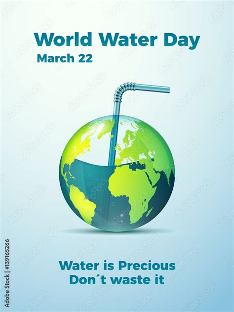 Creative World Water Day Poster Editable Vector Illustration Water