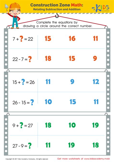 Related Addition And Subtraction Facts Worksheet Free Printable Pdf