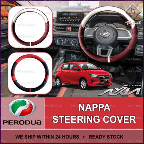 Perodua New Axia 2023 Steering Wheel Cover Leather NAPPA Stereng