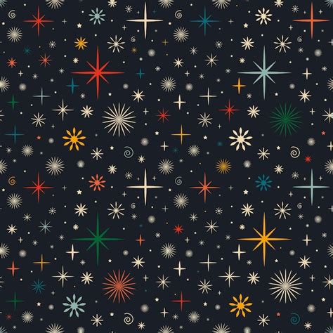 Premium Vector Christmas New Year Seamless Pattern With Stars